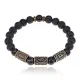 Рунический браслет Богатство на всех уровнях бытия, лава + черный агат BSRL2-025