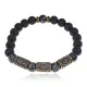 Рунический браслет Обновление и духовное очищение, лава + обсидиан BSRL2-038