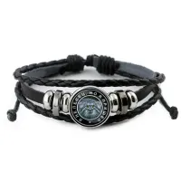 Кожаный браслет Манул BSK-0008