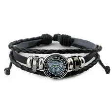 Кожаный браслет Манул BSK-0008