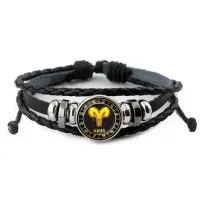 Кожаный браслет Знаки Зодиака - Овен BSK-0024