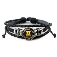 Кожаный браслет Знаки Зодиака - Близнецы BSK-0026