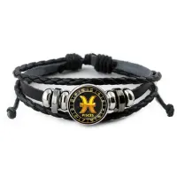 Кожаный браслет Знаки Зодиака - Рыбы BSK-0035