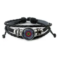 Кожаный браслет Цветок жизни BSK-0060