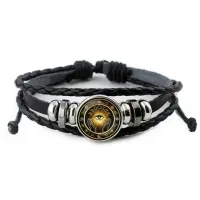 Кожаный браслет Глаз и фазы Луны BSK-0173