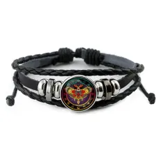 Кожаный браслет Мотылек Мертвая голова BSK-0183