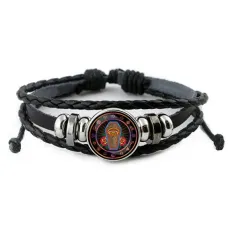 Кожаный браслет Глаз, гроб, розы BSK-0190
