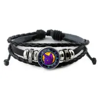 Кожаный браслет Лунный кот BSK-0191