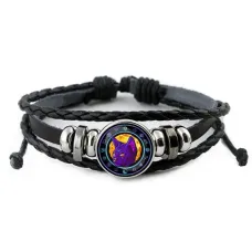 Кожаный браслет Лунный кот BSK-0191