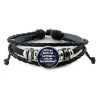 Кожаный браслет Россия войны заканчивает BSK-0241