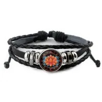 Кожаный браслет Лотос BSK-0244