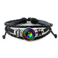 Кожаный браслет Инь-Ян BSK-0267