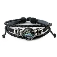 Кожаный браслет Валькнут BSK-0268