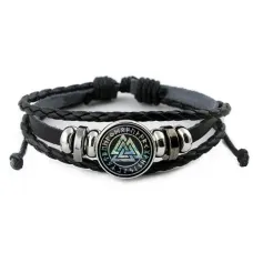 Кожаный браслет Валькнут BSK-0268
