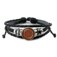 Кожаный браслет Цветок жизни BSK-0283