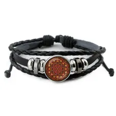 Кожаный браслет Цветок жизни BSK-0283