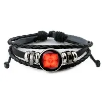 Кожаный браслет Муладхара чакра BSK-0291