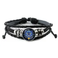 Кожаный браслет Кот BSK-0295