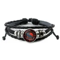 Кожаный браслет Ворон BSK-0296
