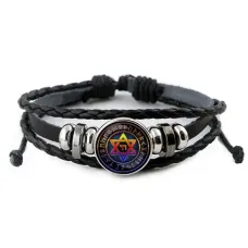 Кожаный браслет Звезда Давида BSK-A008