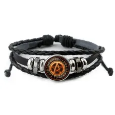 Кожаный браслет Огненная пентаграмма BSK-A017