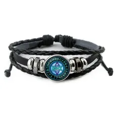 Кожаный браслет Уникурсальная гексаграмма BSK-A024