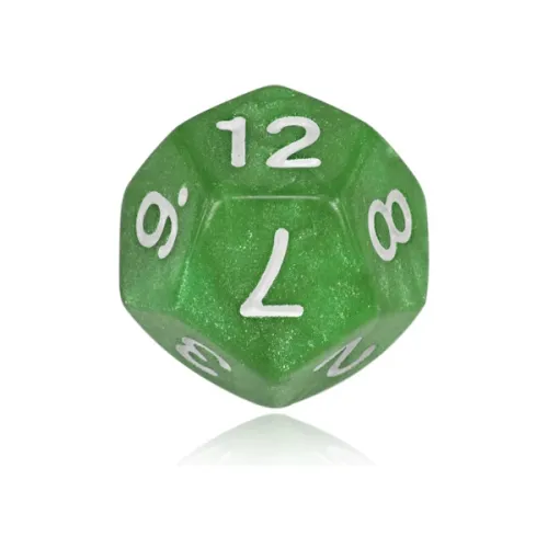 Игральный 12-гранный кубик, 2х2х2см, цвет зелёный KGB009-02
