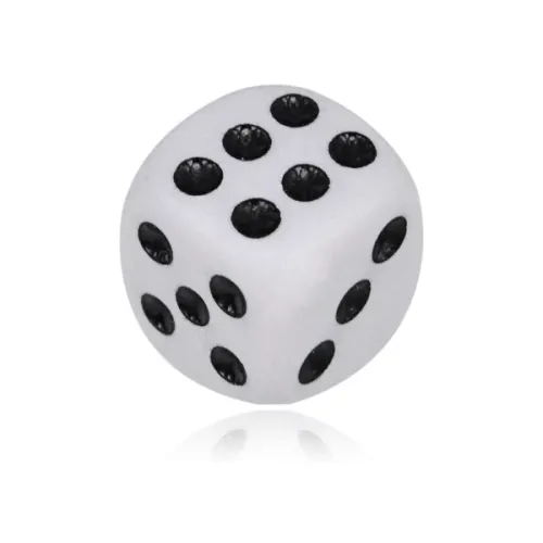 Игральный 6-гранный кубик, 13х13х13мм, цвет бело-чёрный KGB011-02