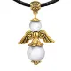 Талисман Ангел-хранитель с натуральным камнем Кахолонг, цвет золотой AH015-G