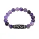 Браслет с 6-глазой бусиной Дзи и нат.камнем Аметист BSDS-16-03