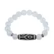 Браслет с 6-глазой бусиной Дзи и синт.камнем Лунный камень BSDS-16-11