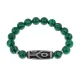 Браслет с 6-глазой бусиной Дзи и синт.камнем Малахит BSDS-16-12