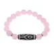 Браслет с 6-глазой бусиной Дзи и нат.камнем Розовый кварц BSDS-16-15