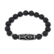 Браслет с 6-глазой бусиной Дзи и синт.камнем Шунгит BSDS-16-24