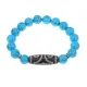 Браслет с 3-глазой бусиной Дзи и синт.камнем Бирюза BSDS-17-05