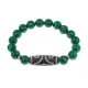 Браслет с 3-глазой бусиной Дзи и синт.камнем Малахит BSDS-17-12