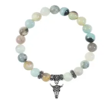Браслет Череп быка (сила, мужество, защита), Амазонит BSP-25-2076