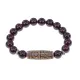 Браслет с 4-глазой бусиной Дзи и нат. камнем Гранат BSDS-21-06