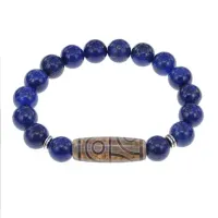 Браслет с 4-глазой бусиной Дзи и нат.камнем Лазурит BSDS-21-10