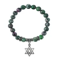 Браслет Звезда Давида (от сглаза и зла), Цоизит BSP-26-02
