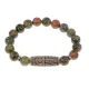 Браслет с 4-глазой бусиной Дзи и нат.камнем Унакит BSDS-21-20
