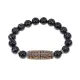 Браслет с 4-глазой бусиной Дзи и нат.камнем Черный агат BSDS-21-23