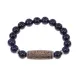 Браслет с 5-глазой бусиной Дзи и синт. камнем Синий авантюрин BSDS-22-02