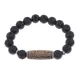 Браслет с 5-глазой бусиной Дзи и нат.камнем Лава BSDS-22-09