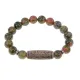 Браслет с 5-глазой бусиной Дзи и нат.камнем Унакит BSDS-22-20