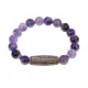 Браслет с 9-глазой бусиной Дзи и нат.камнем Аметист BSDS-23-03