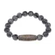 Браслет с 9-глазой бусиной Дзи и нат.камнем Лабрадор BSDS-23-08