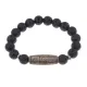 Браслет с 9-глазой бусиной Дзи и нат.камнем Лава BSDS-23-09