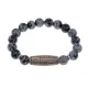 Браслет с 9-глазой бусиной Дзи и нат.камнем Снежный обсидиан BSDS-23-14