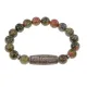 Браслет с 9-глазой бусиной Дзи и нат.камнем Унакит BSDS-23-20